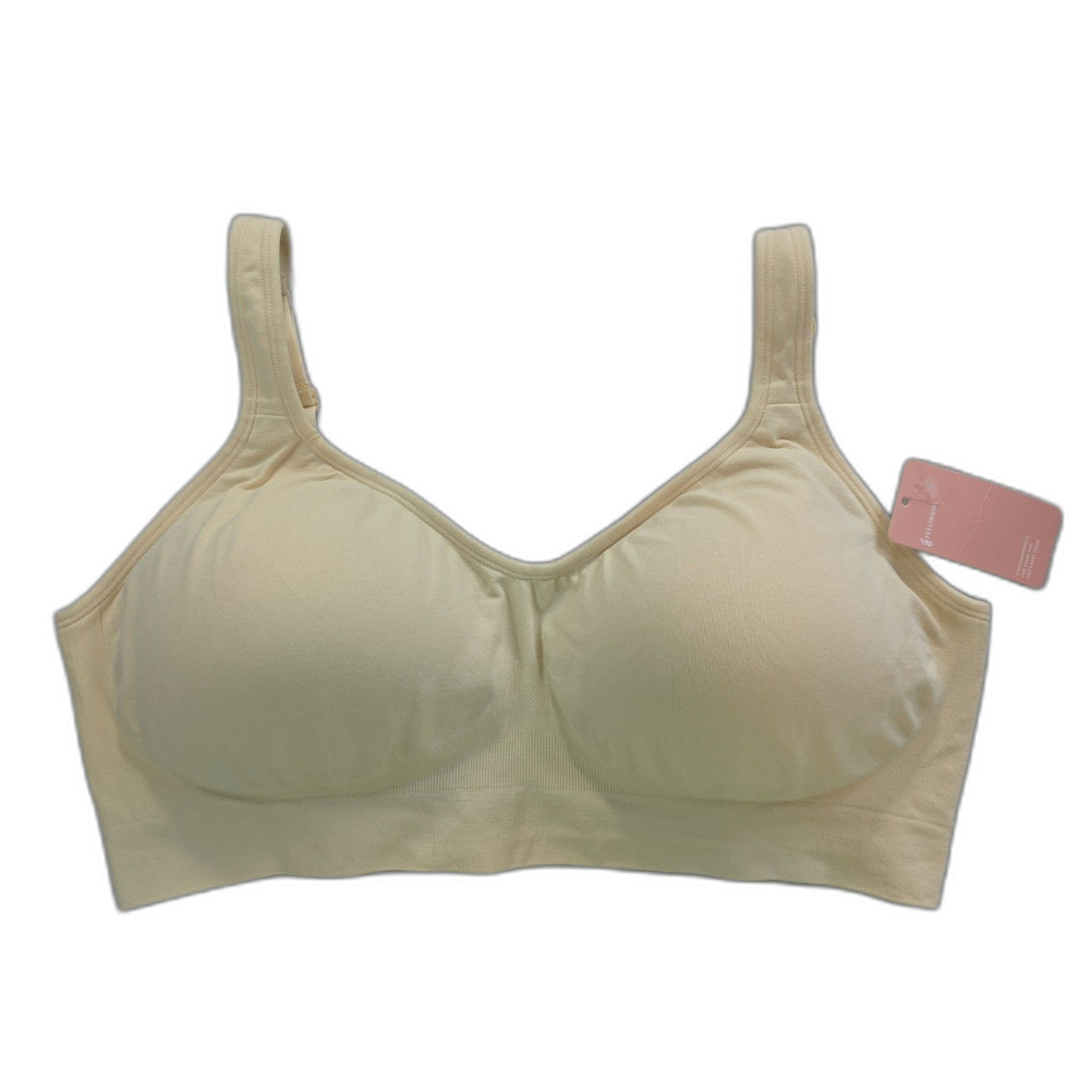 Feelingirl NWT Women's Wireless Comfort Bra XXL Nude Lightly Lined Seamless NEW - Picture 2 of 8